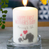Happy First Mother's Day Elephant Candle