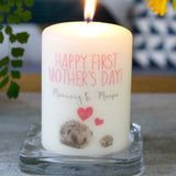 First Mother's Day Hedgehog Candle