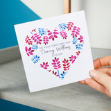 Floral Heart Personalised Christening Card - Olivia Morgan Ltd