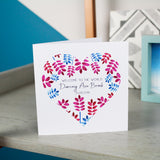 Floral Heart Personalised New Baby Card - Olivia Morgan Ltd