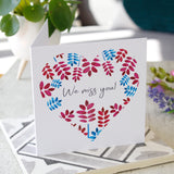 Miss You Thinking Of You Floral Heart Card - Olivia Morgan Ltd
