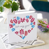 Miss You Thinking Of You Floral Heart Card - Olivia Morgan Ltd