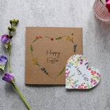 Happy Easter Wildflower Seed Heart Plantable Card