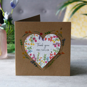 Personalised Thank You Teacher Plantable Seed Card