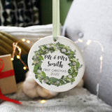 First Married Christmas Ceramic Wreath Decoration