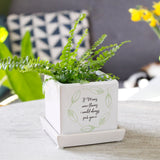 Thank You Mum Quote Cube Plant Pot - Olivia Morgan Ltd