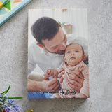 First Father's Day Wooden Block Photograph