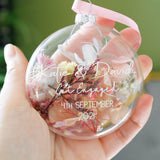 Engagement Floral Glass Bauble Hanging Decoration