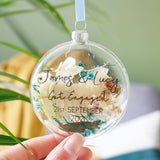 Engagement Floral Glass Bauble Hanging Decoration