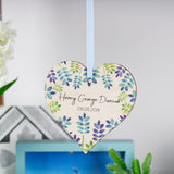 New Born Personalised Wooden Heart Decoration - Olivia Morgan Ltd