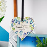 Happy Engagement Personalised Wooden Heart Decoration - Olivia Morgan Ltd