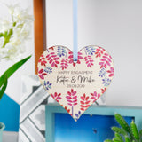 Happy Engagement Personalised Wooden Heart Decoration - Olivia Morgan Ltd