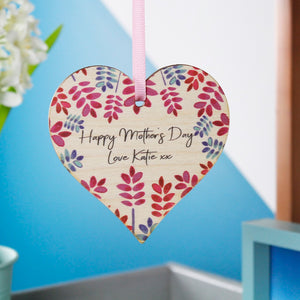 Happy Mother's Day Floral Heart Hanging Decoration - Olivia Morgan Ltd