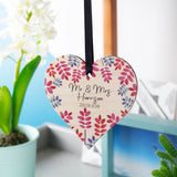 Wedding Personalised Wooden Heart Decoration - Olivia Morgan Ltd