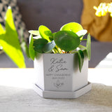 Engagement Congratulations Personalised Hexagon Plant Pot - Olivia Morgan Ltd