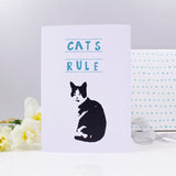 Cats Rule Funny Quote Card - Olivia Morgan Ltd