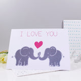 I Love You Elephant Anniversary Card - Olivia Morgan Ltd