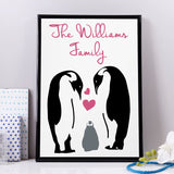 Family Personalised Penguin Print - Olivia Morgan Ltd