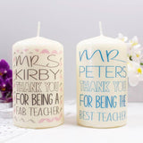 Thank You Personalised Candle For Teachers - Olivia Morgan Ltd