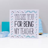 Patterned Thank You Card For Teachers - Olivia Morgan Ltd