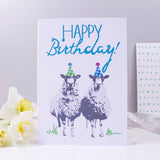 Happy Birthday Sheep Party Hat Card - Olivia Morgan Ltd