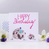Happy Birthday Hedgehog Card - Olivia Morgan Ltd