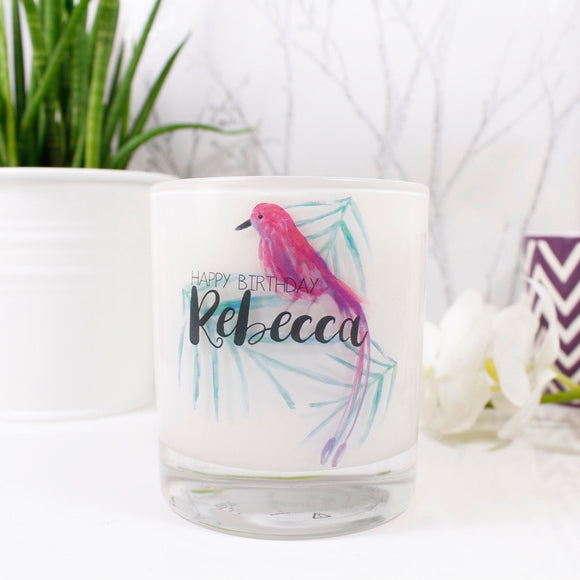 Tropical Birthday Personalised Scented Candle For Her - Olivia Morgan Ltd