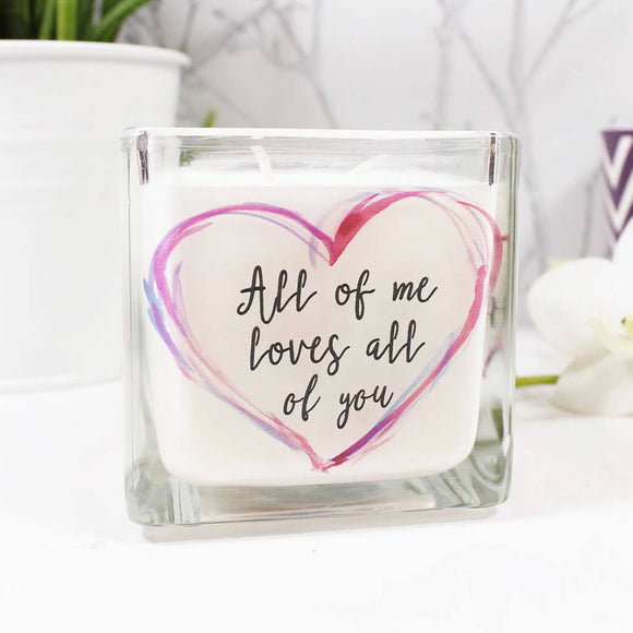 All Of Me Loves All Of You Quote Scented Square Candle - Olivia Morgan Ltd