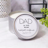 Dad Scented Soya Wax Tin Personalised Candle - Olivia Morgan Ltd