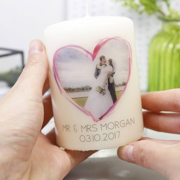 Wedding Photo Personalised Anniversary Candle - Olivia Morgan Ltd