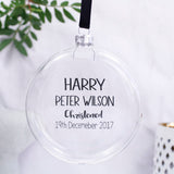 Christening Personalised Bauble For Boys And Girls - Olivia Morgan Ltd