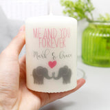 Me And You Forever Personalised Elephant Anniversary Candle Gift - Olivia Morgan Ltd