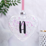Iridescent Personalised Christmas Heart Bauble - Olivia Morgan Ltd