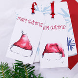 Santa Hat Christmas Gift Tag - Olivia Morgan Ltd