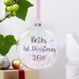 Baby's First Christmas Personalised Iridescent Bauble - Olivia Morgan Ltd