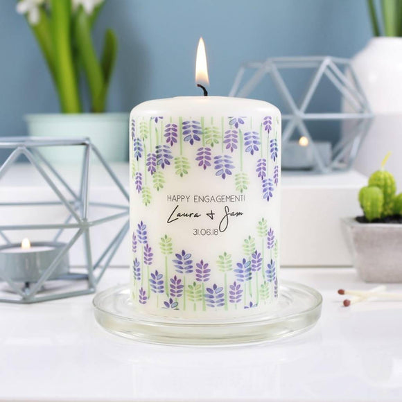 Floral Engagement Personalised Candle - Olivia Morgan Ltd