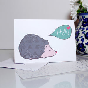 Hello Hedgehog Card - Olivia Morgan Ltd