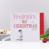 Baby Penguin First Christmas Personalised Card - Olivia Morgan Ltd