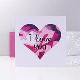 I Love You Geometric Heart Anniversary Card - Olivia Morgan Ltd