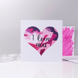 I Love You Geometric Heart Anniversary Card - Olivia Morgan Ltd