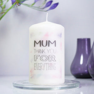 Thank You Mum Personalised Candle For Mum - Olivia Morgan Ltd
