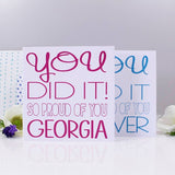 You Did It Typography Congratulations Card - Olivia Morgan Ltd