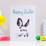 Happy Easter Illustration Rabbit Card - Olivia Morgan Ltd