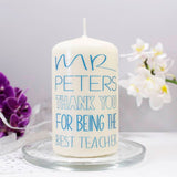 Thank You Personalised Candle For Teachers - Olivia Morgan Ltd