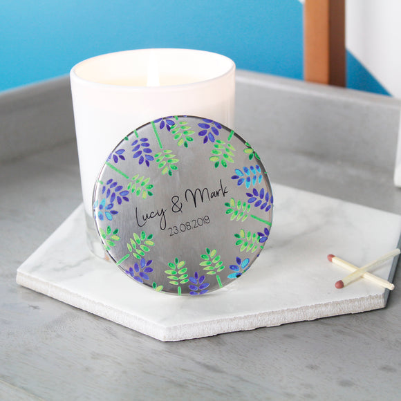 Couples Anniversary Scented Candle With Floral Lid - Olivia Morgan Ltd