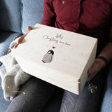 Penguin Christmas Eve Personalised Wooden Keepsake Box - Olivia Morgan Ltd