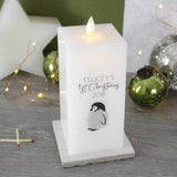 Baby's First Christmas LED Wax Penguin Candle - Olivia Morgan Ltd