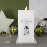 Baby's First Christmas LED Wax Penguin Candle - Olivia Morgan Ltd