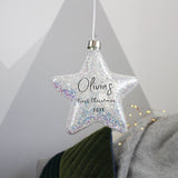 First Christmas Star Hanging Decoration Light Bauble - Olivia Morgan Ltd