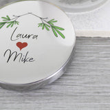 Couple Mistletoe Christmas Scented Candle With Lid - Olivia Morgan Ltd